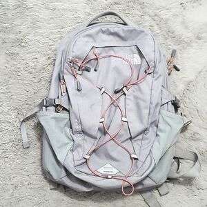 The North Face Gray Backpack with Orange Accents